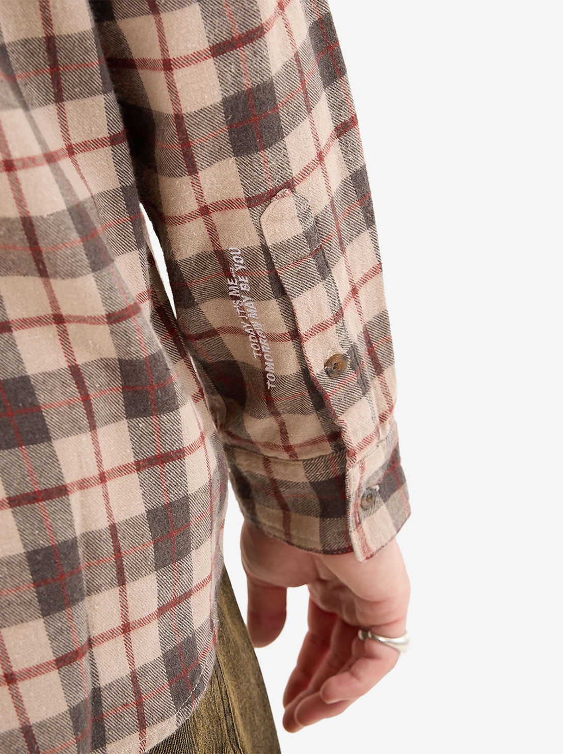 Worship - Maybe Today Long Sleeve Flannel Shirt - Grey