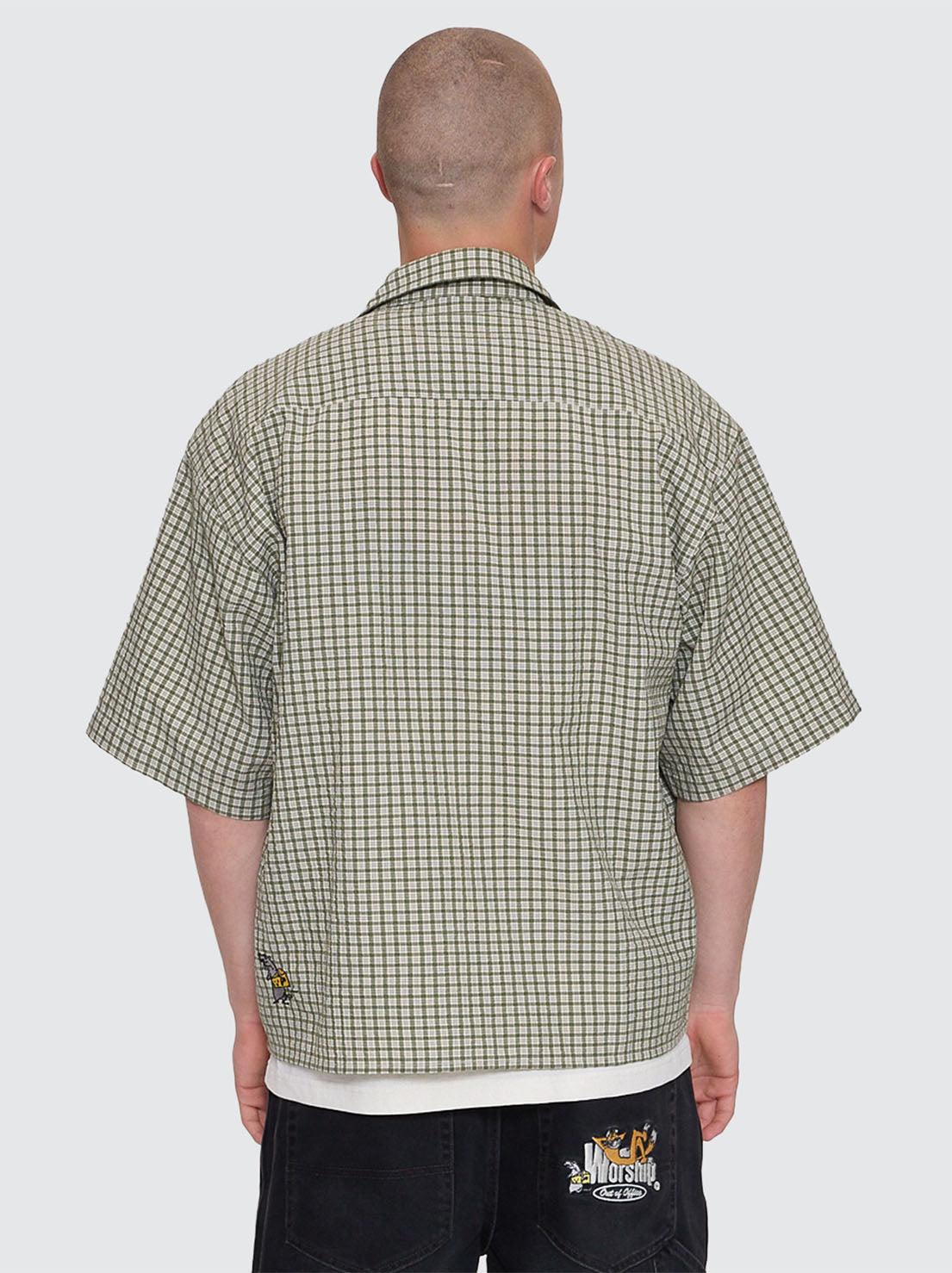 Worship - On Leave Box Fit Cropped Short Sleeve Shirt - Cali Green