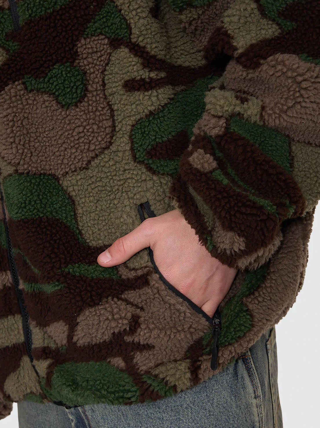 Worship - Plain Sight Sherpa Jacket - Camo Green