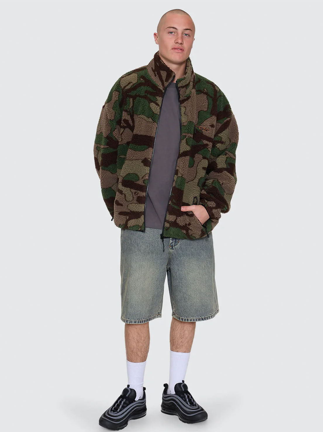 Worship - Plain Sight Sherpa Jacket - Camo Green