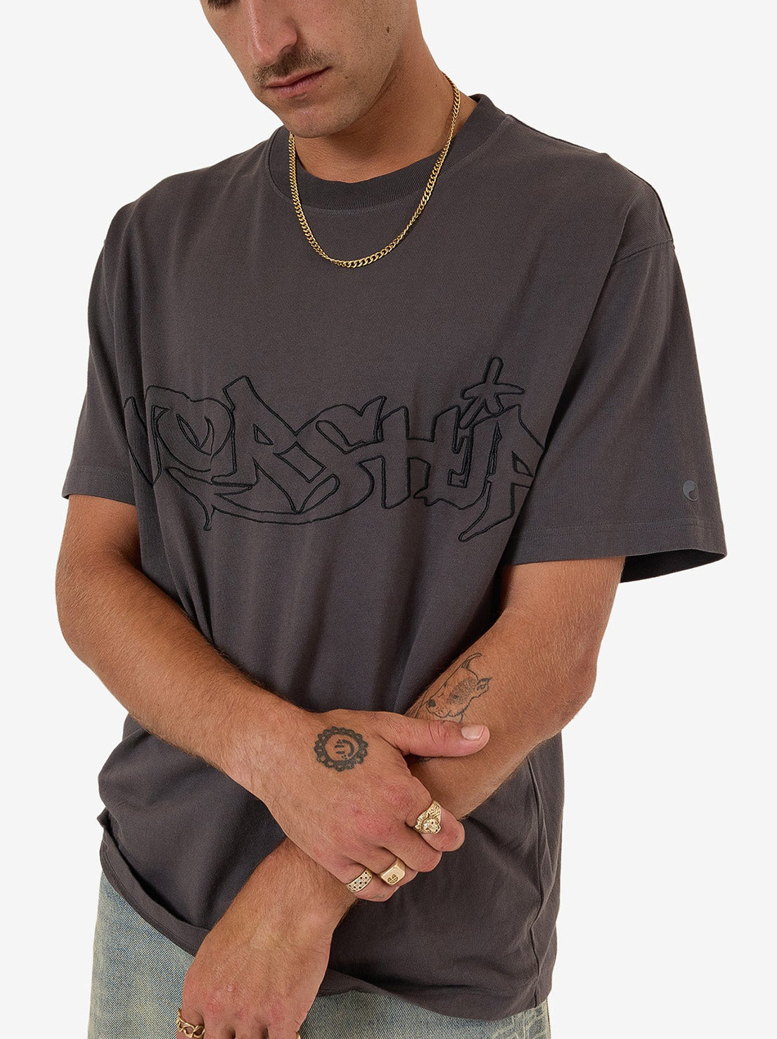 Worship - Throws Tee - Worn Black