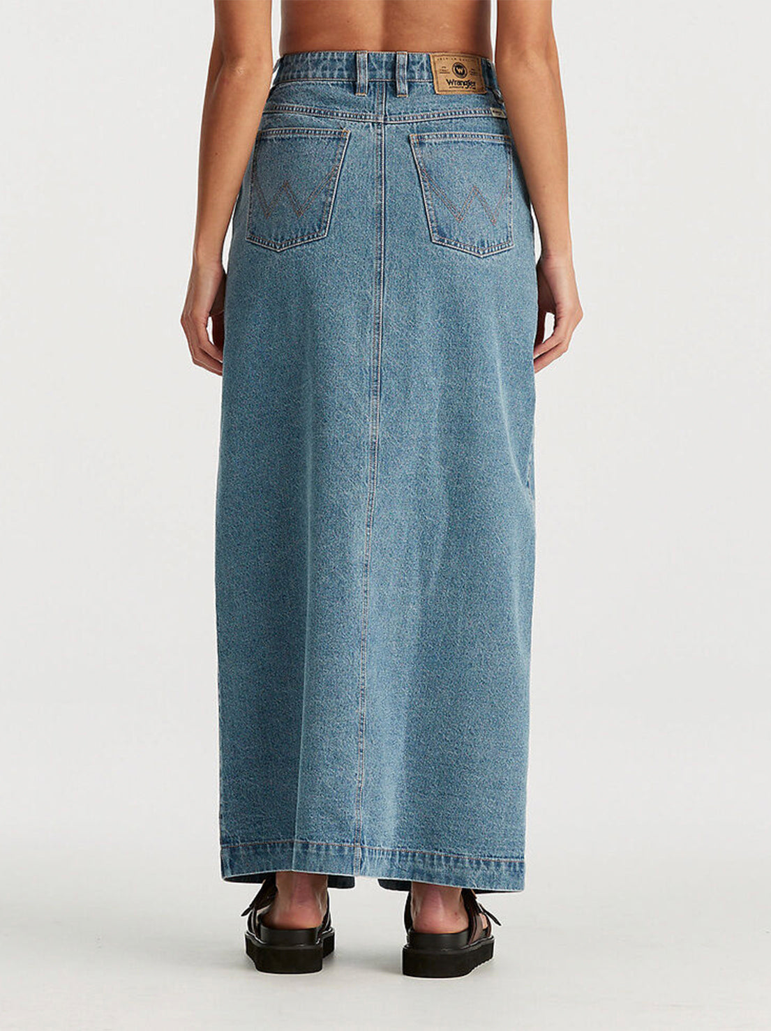 Wrangler - Button Through Maxi Skirt - Infinite Sky