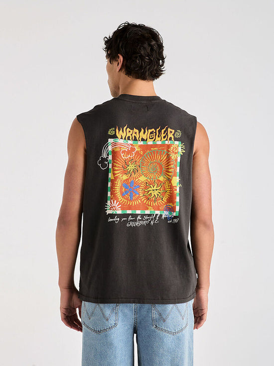 Wrangler - Fossil Muscle Tee - Worn Black