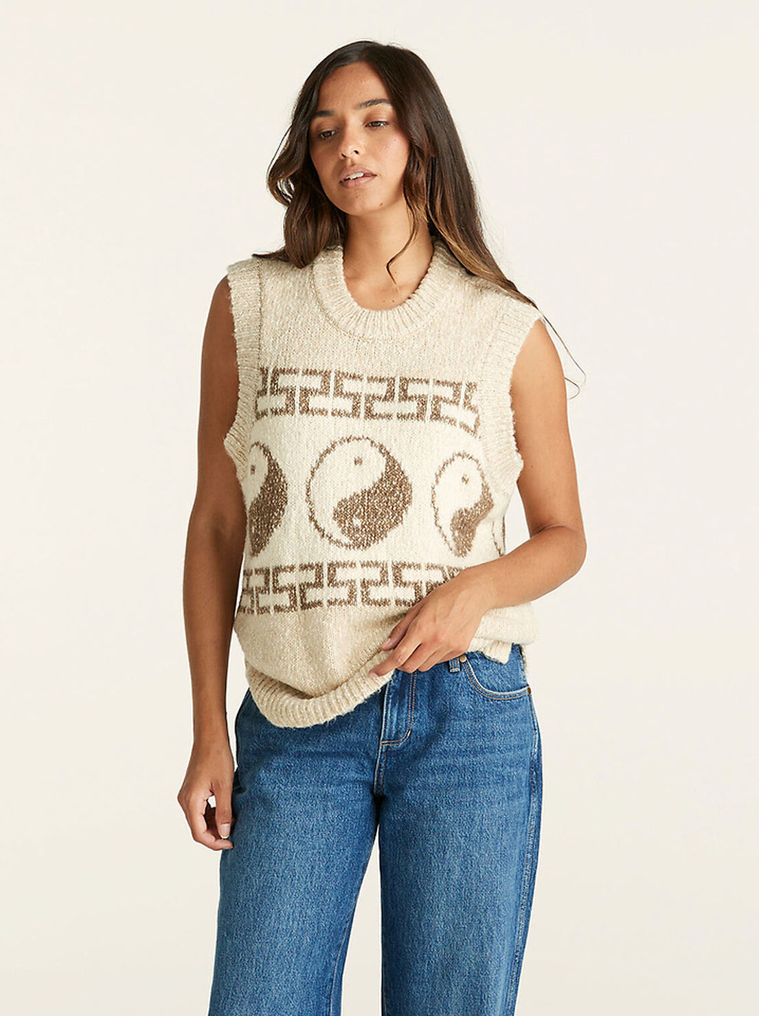 Wrangler - Yin & Yang Slouch Knit Vest - Coco Sands