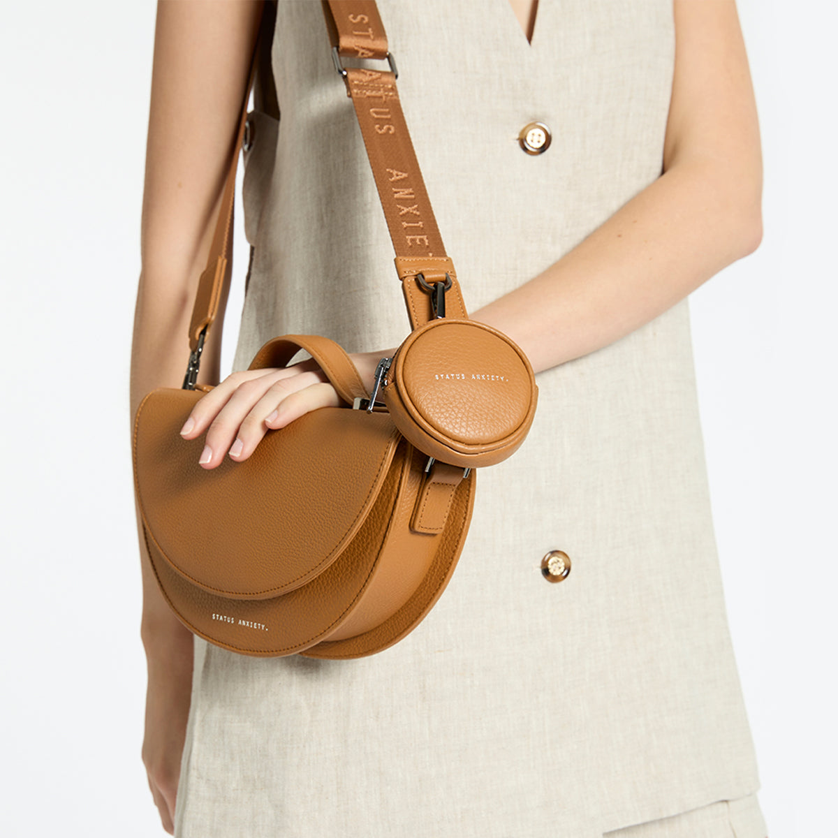 Status Anxiety - All Nighter Bag w. Webbed Strap - Tan