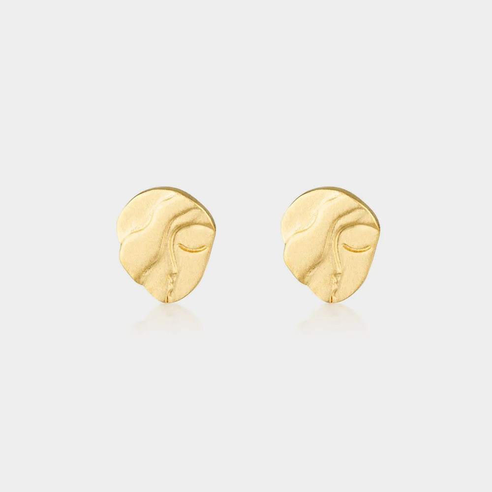 Linda Tahija - Aphrodite Stud Earrings - Gold Plated