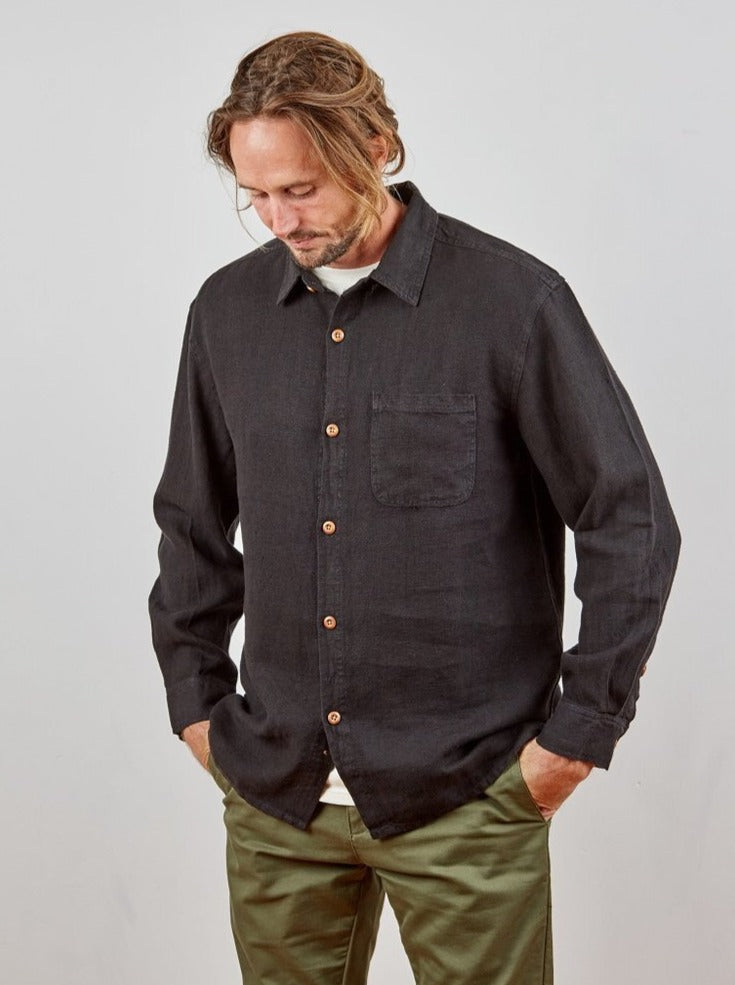 Hemp Clothing Australia - Heritage Shirt - Black