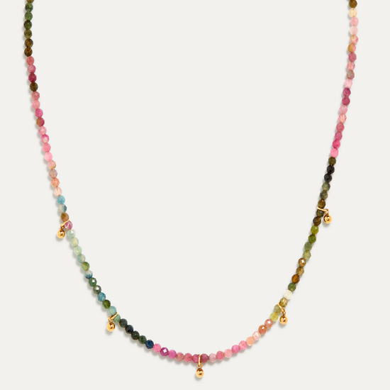 Petite Grand - Delphine Necklace - Gold / Tourmaline Beads