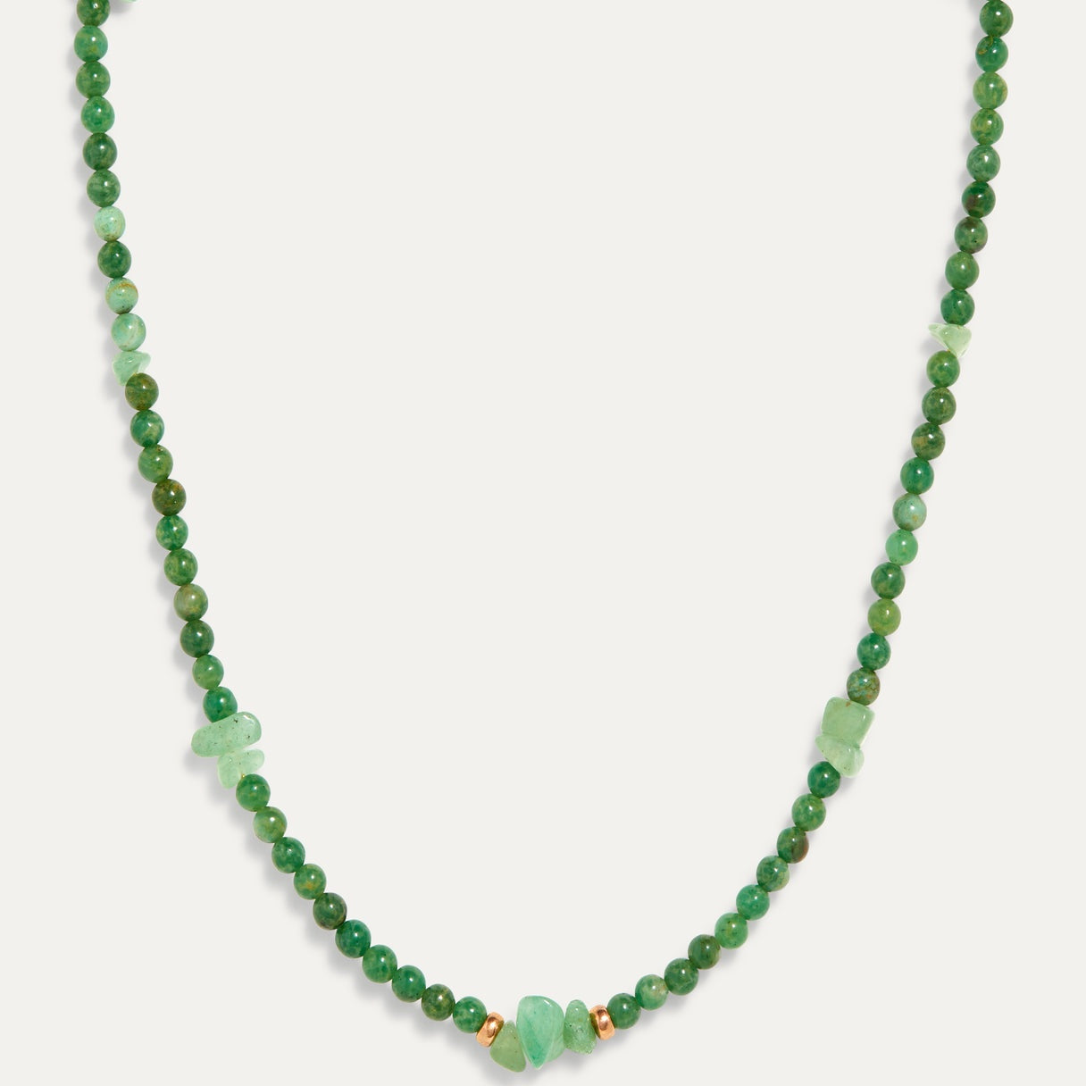 Petite Grand - Maryam Necklace - Gold / Green Agate Beads