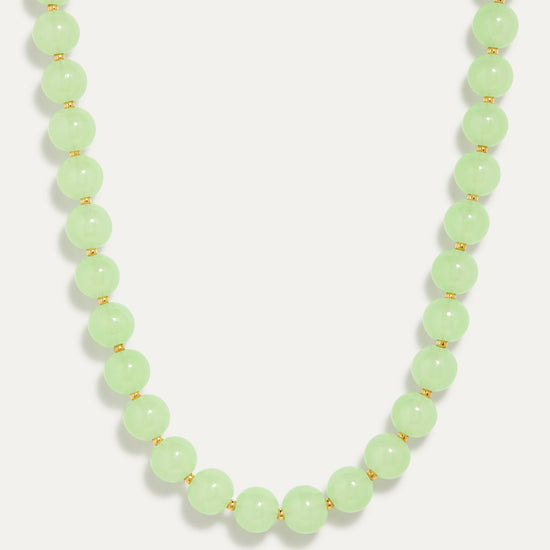 Petite Grand - Dahlia Necklace - Gold / Chrysoprase Beads