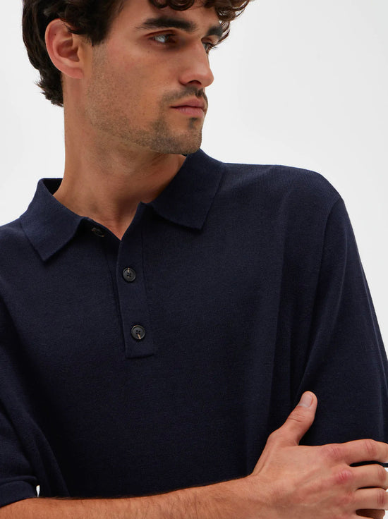 Load image into Gallery viewer, Assembly - Kisho Knit Polo Shirt - True Navy
