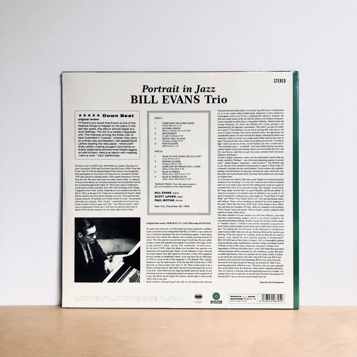 Bill Evans - Portrait In Jazz. LP [Limited Green Vinyl USA IMPORT]