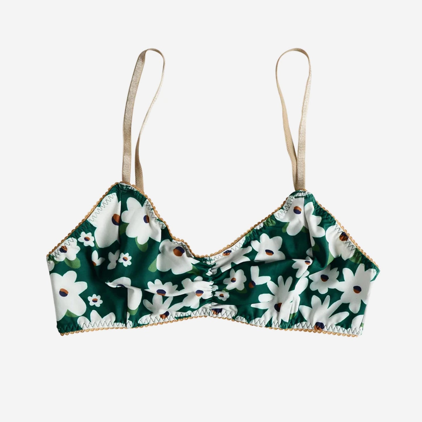 Bimby + Roy - Bralette - TIKOGA (Green w/ White Daisies)