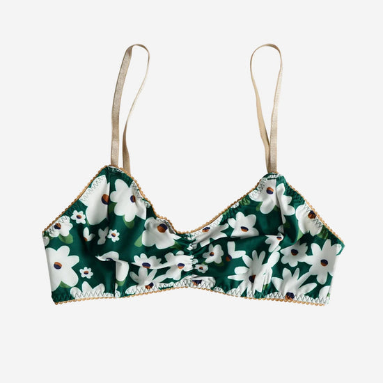 Bimby + Roy - Bralette - TIKOGA (Green w/ White Daisies)