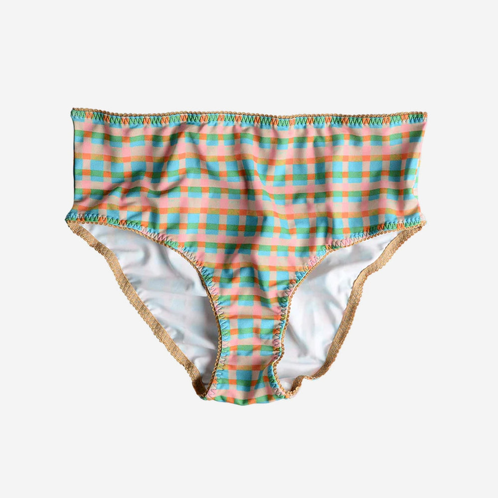 Bimby + Roy - High Waisted Bottoms - POLLY (Pink/Blue Gingham)