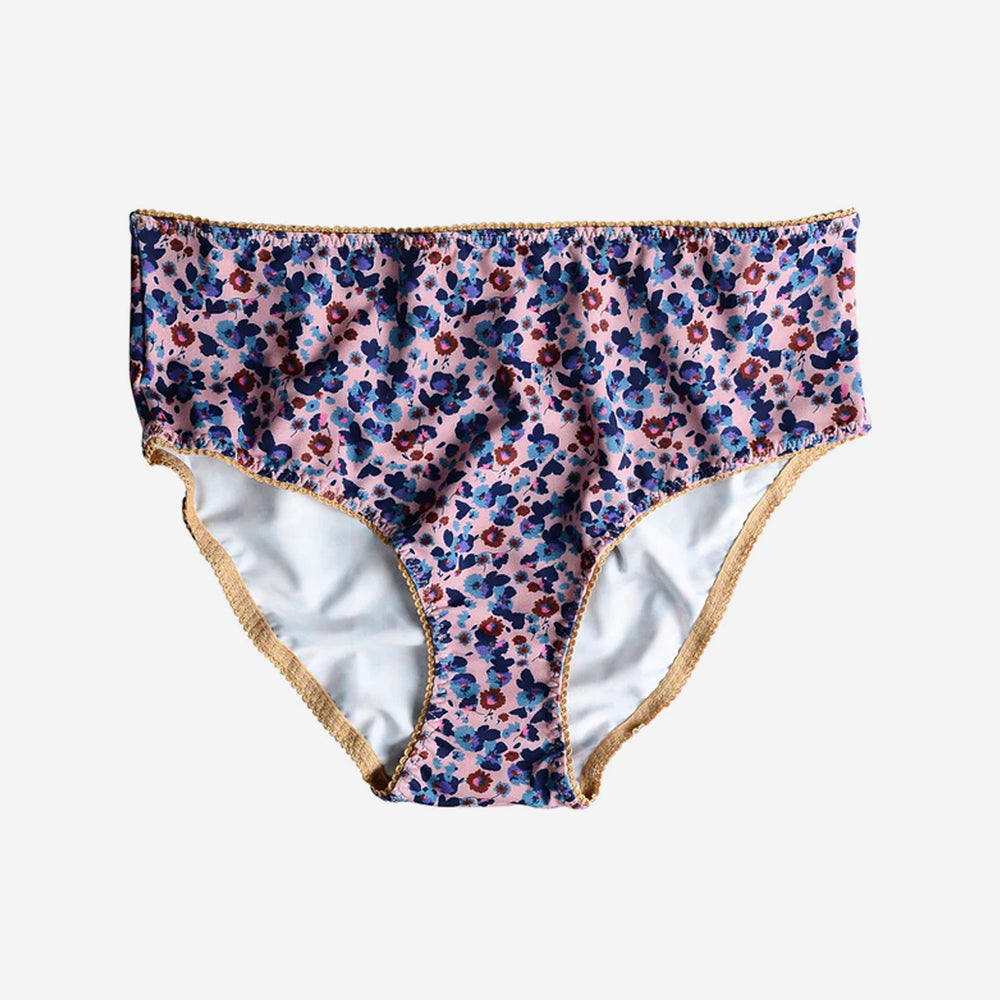 Bimby + Roy - High Waisted Bottoms - SOLIA (Pink/Purple Mini Floral)