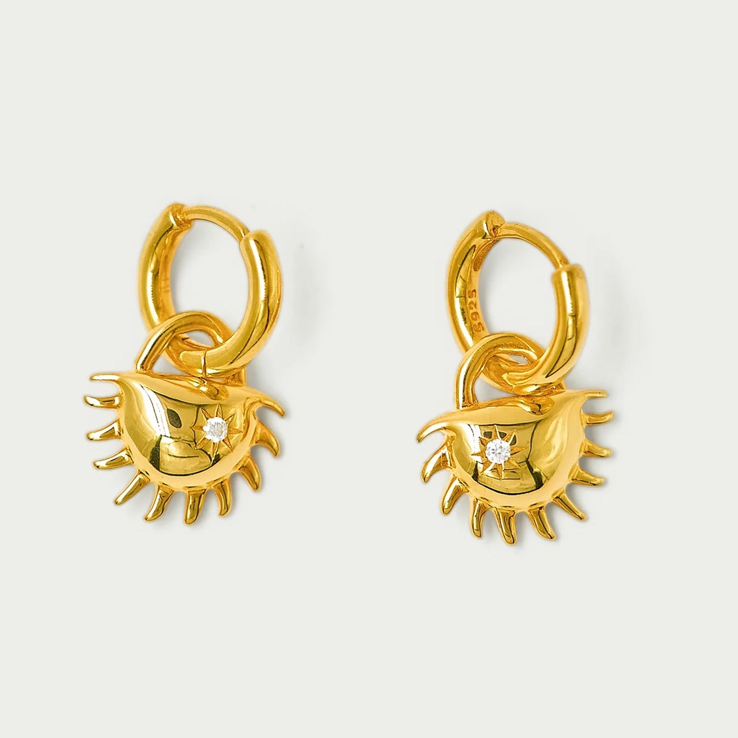 Brie Leon - Solida Charm Earrings - Gold/Clear