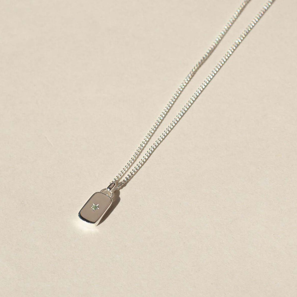 Brie Leon - 925 Lunette Birth Stone Necklace - Silver - August