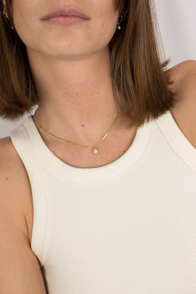 Brie Leon - 925 Redondo Drop Necklace - Silver/Clear