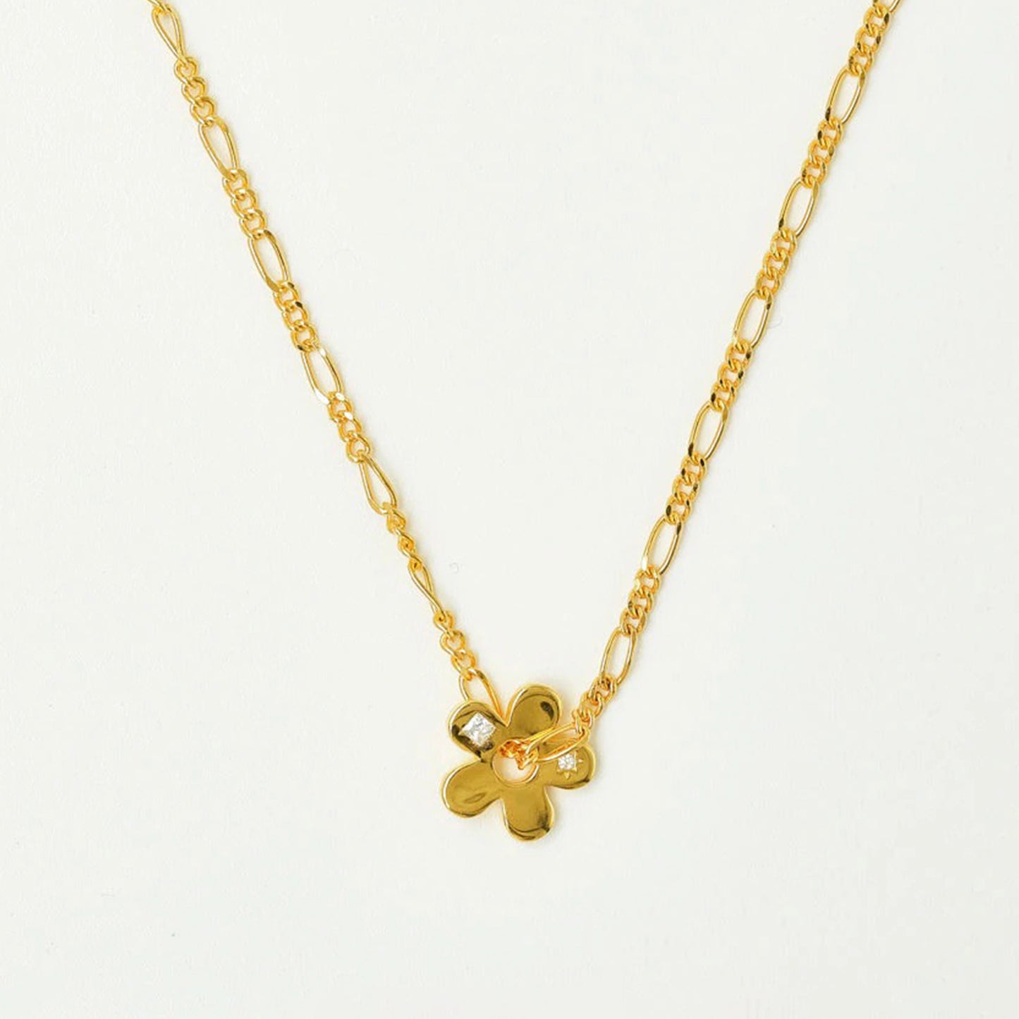 Brie Leon - 925 Signature Flower Pendant Necklace - Gold/Clear