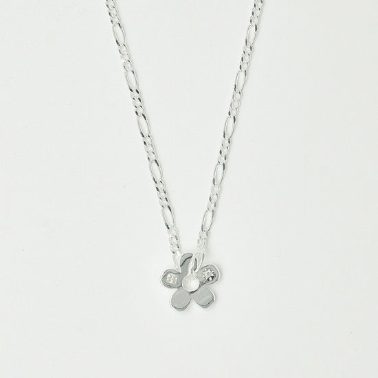 Brie Leon - 925 Signature Flower Pendant Necklace - Silver/Clear