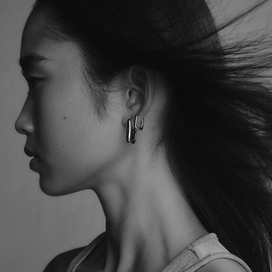 Brie Leon - Mini Bloq Earrings - Silver