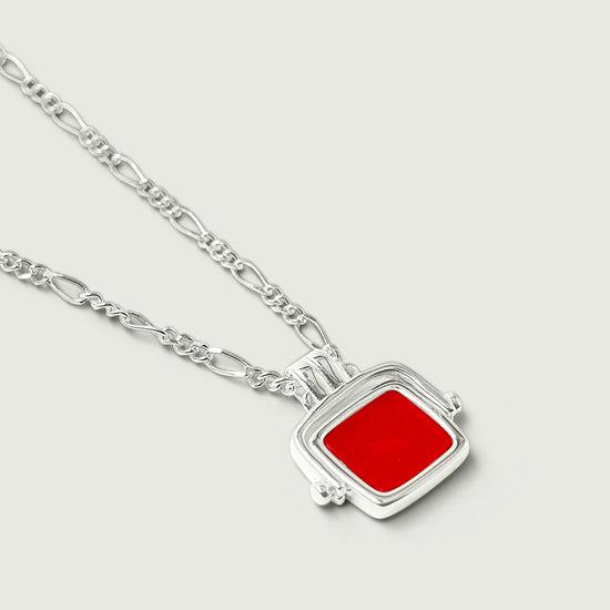 Brie Leon - Santiago Pendant Necklace Jasper - Silver/Red