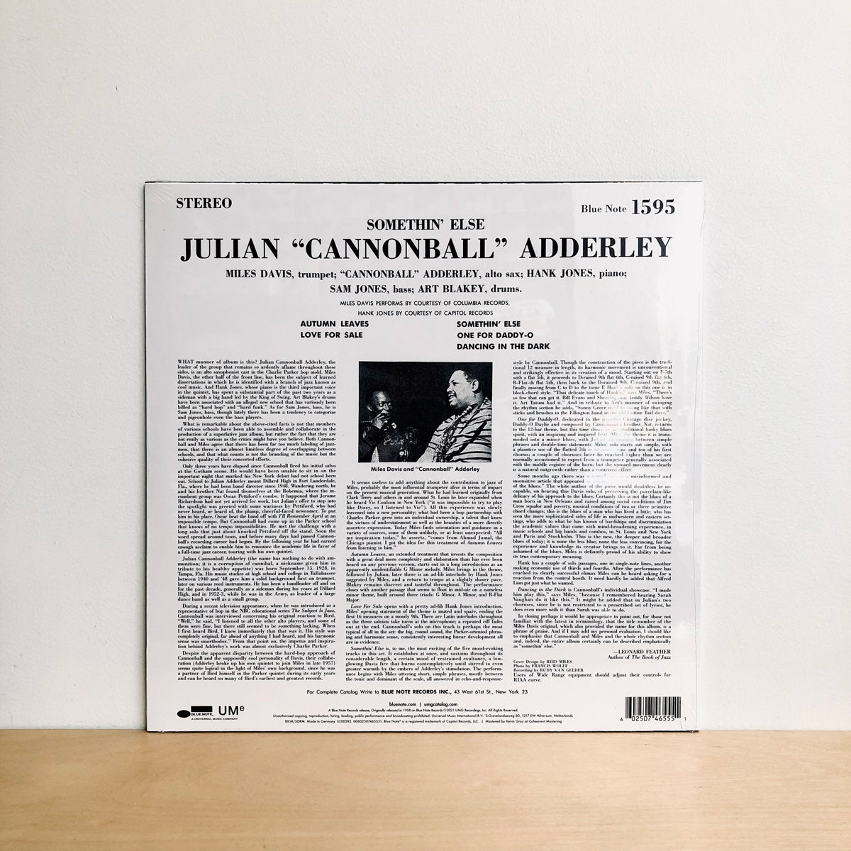 Cannonball Adderley - Somethin' Else. LP [Blue Note Classic Vinyl Series] USA IMPORT