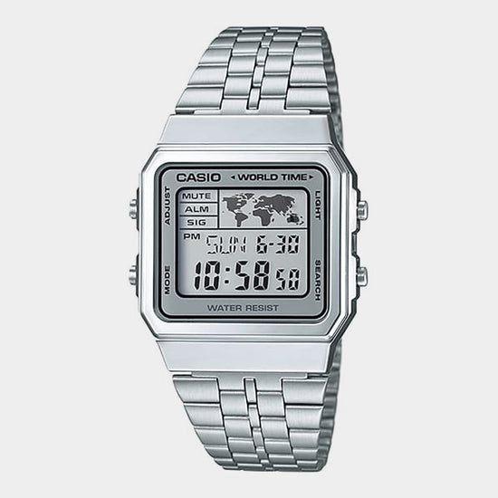 Casio - Mens Vintage Digital Watch - Silver (A500WA-7DF)