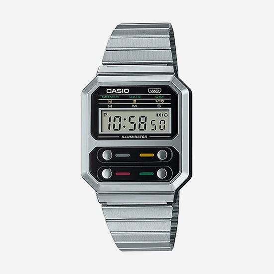 Casio - Vintage Digital Watch - Silver (A100WE-1A)