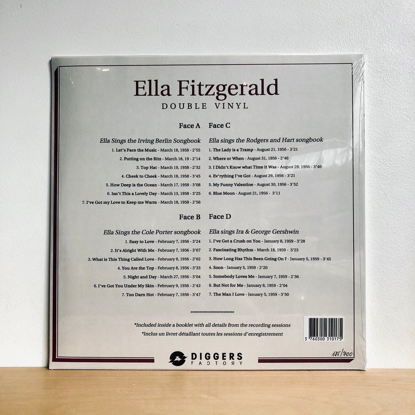 Ella Fitzgerald - The Songbook 1956 - 1959. 2LP [Ltd Edition 700 Copies]