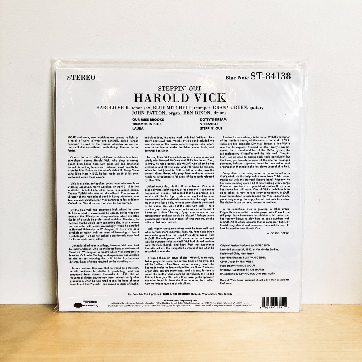 Harold Vick - Steppin' Out. LP (Blue Note Tone Poet Series) USA IMPORT