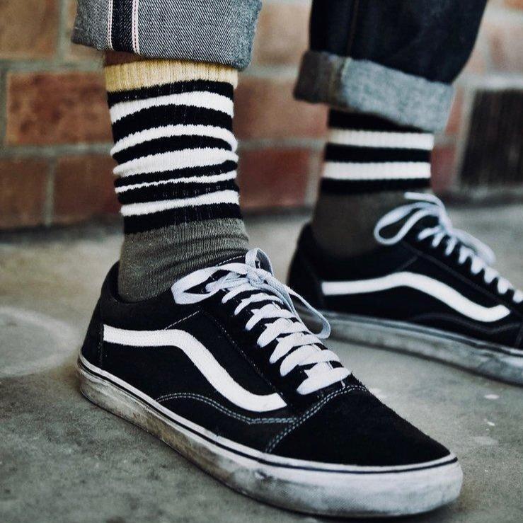 Hemp Clothing Australia - Crew Socks Thick - Stripes