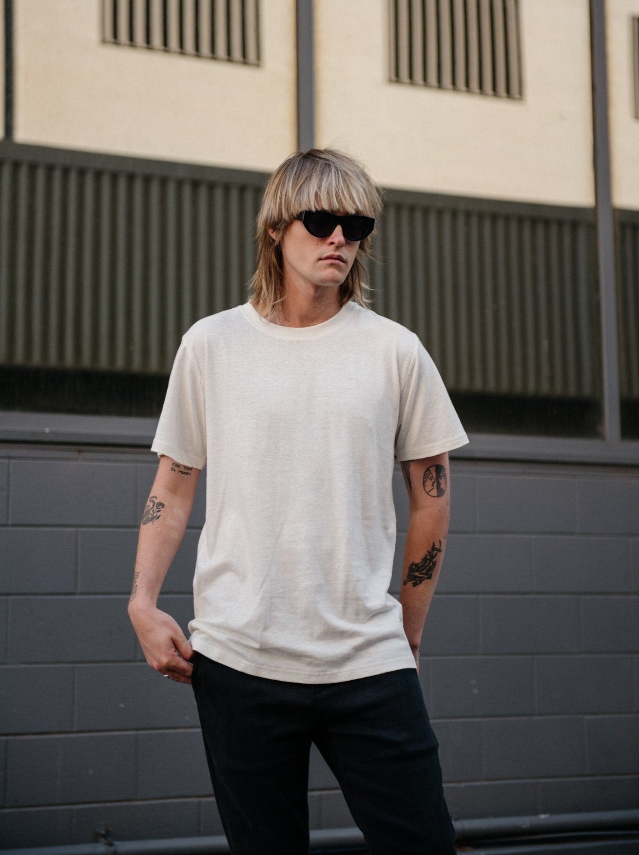 Hemp Clothing Australia - Mens Classic T-Shirt - Natural White