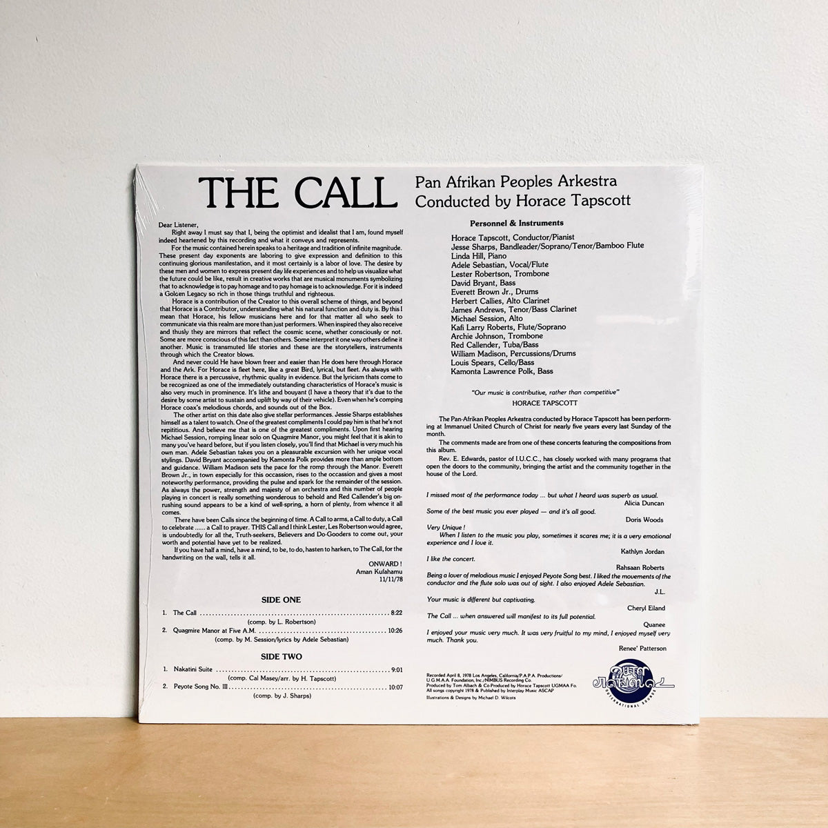 Horace Tapscott - The Call. LP [UK IMPORT]