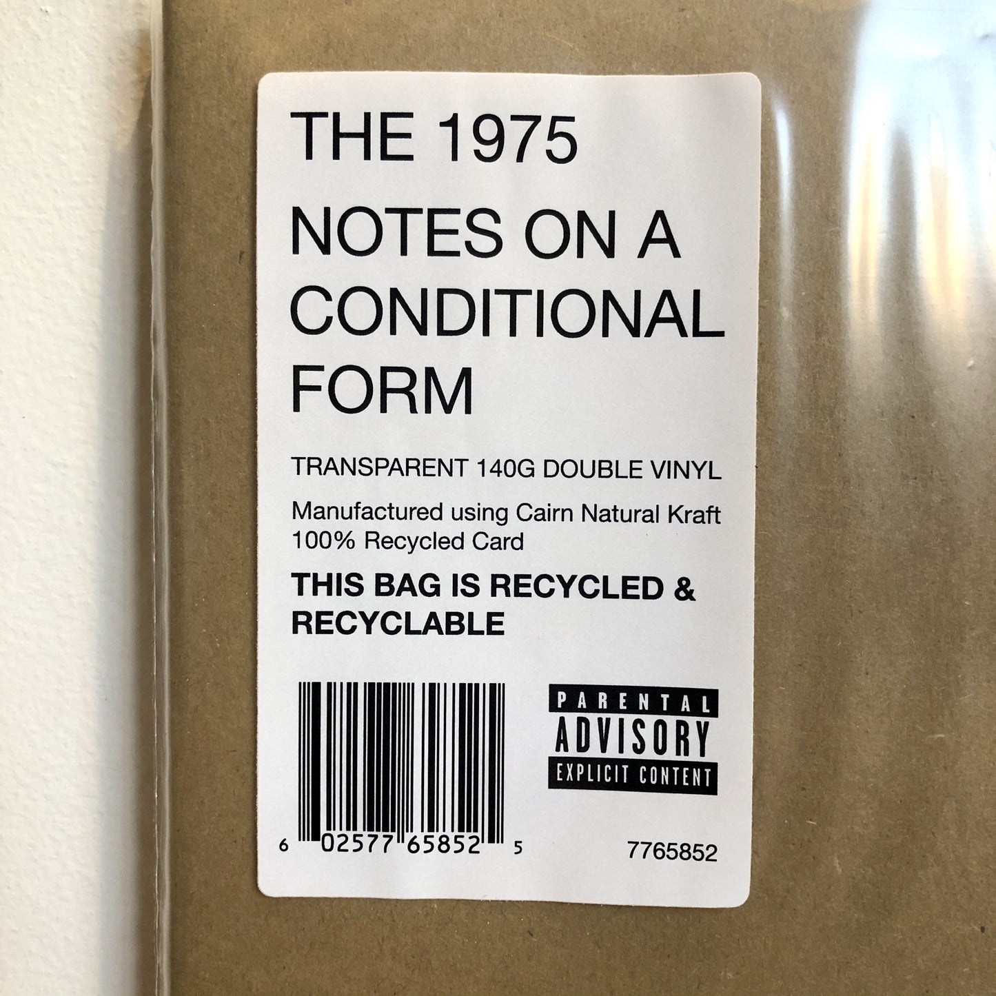 The 1975 - Notes On A Conditional Form. LP [Limited Indies-only Clear Vinyl Edition]