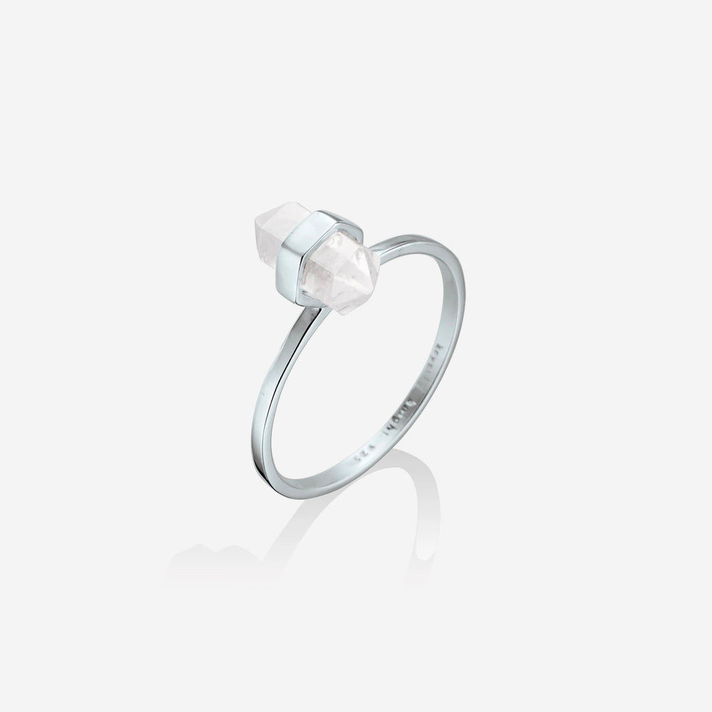 Krystle Knight - Tiny Calm Crystal Ring - Clear Quartz - Sterling Silver