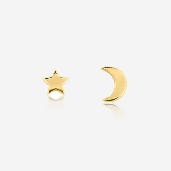 Linda Tahija - Star & Moon Studs - Gold Plated