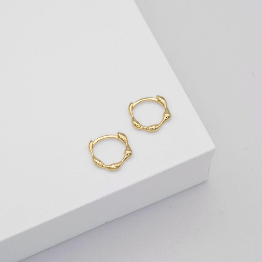 Linda Tahija - Organica Mini Huggie Earrings - Gold Plated