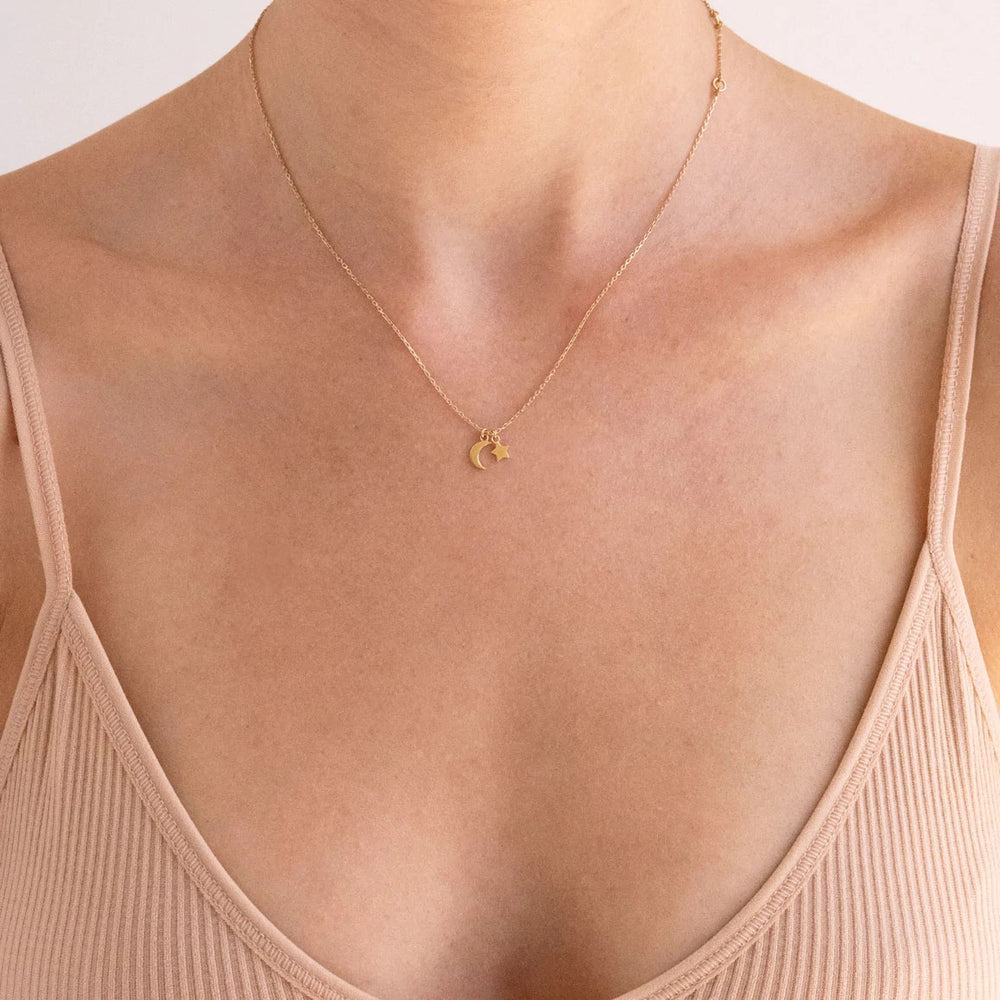Linda Tahija - Star & Moon Necklace - Gold Plated