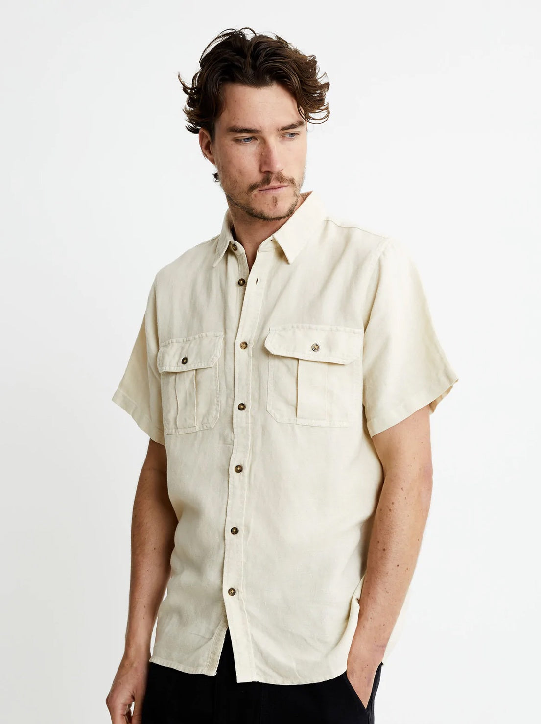 Mr Simple - Hemp Safari Shirt - Natural