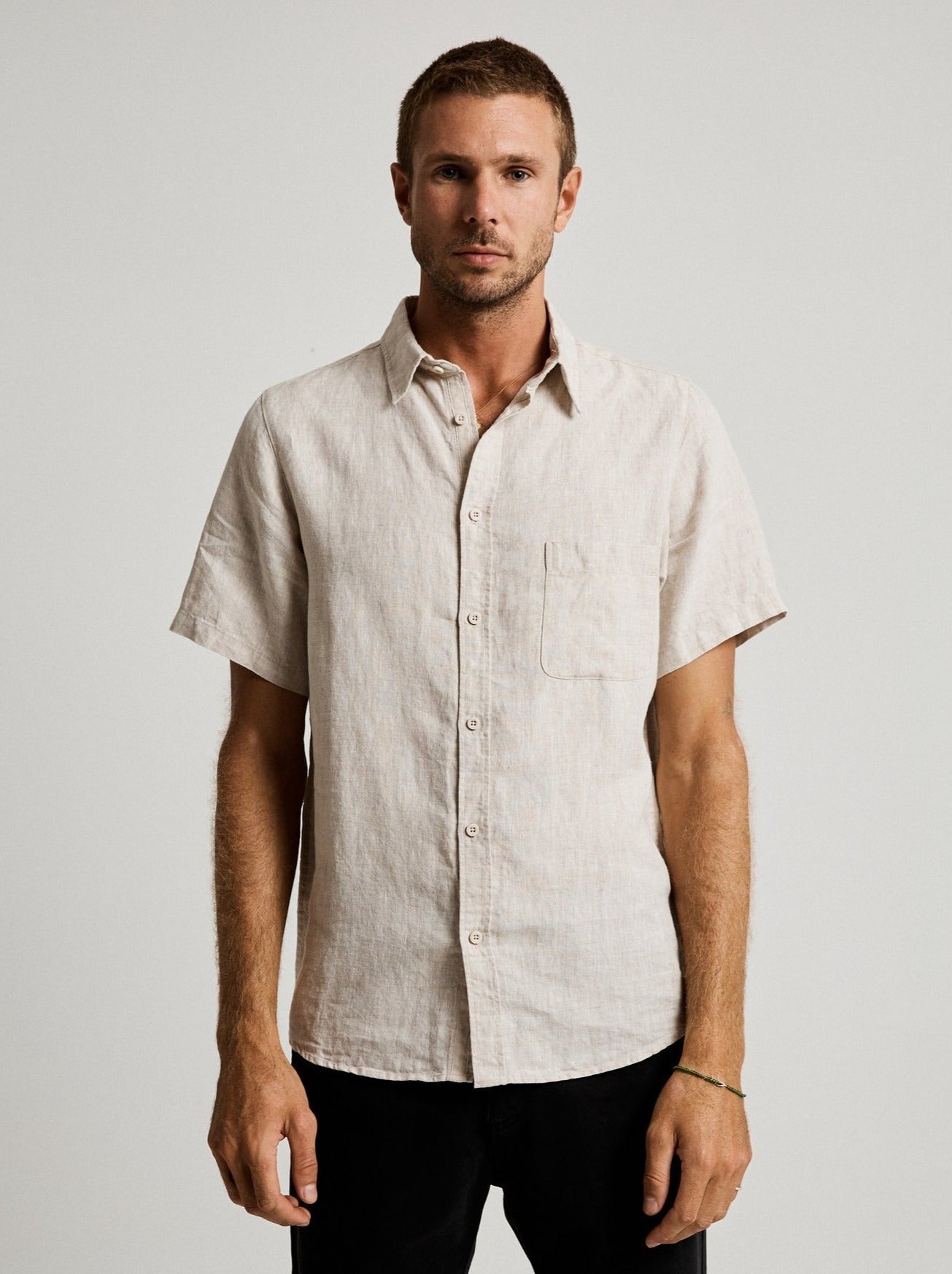 Mr Simple - Linen SS Shirt - Natural