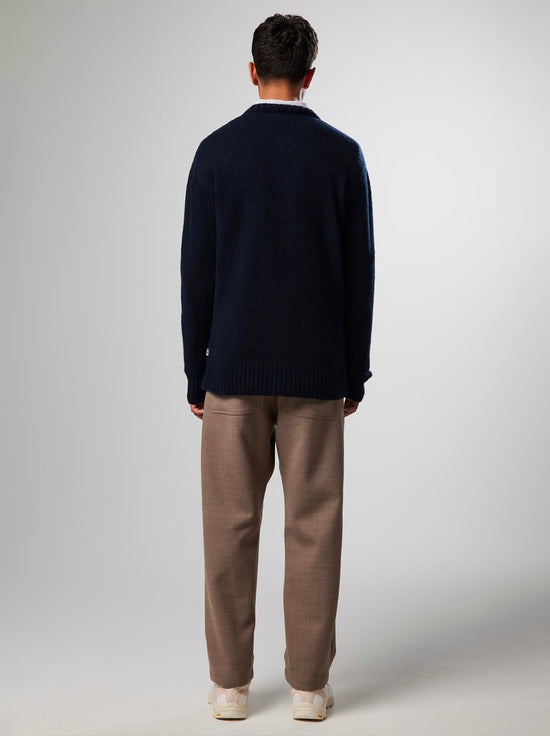 Load image into Gallery viewer, No Nationality - Grayson 6466 - Wool Blend V-Neck Sweater - Navy Blue
