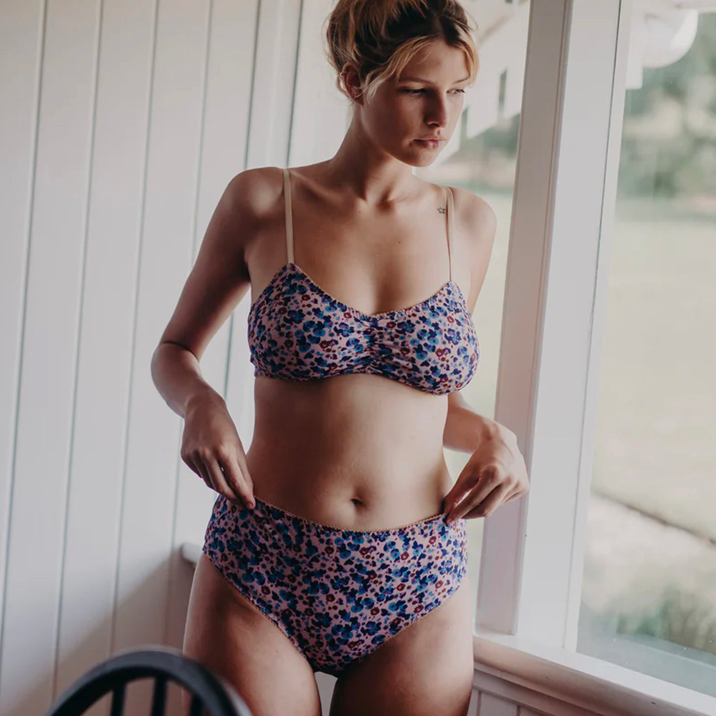 Load image into Gallery viewer, Bimby + Roy - High Waisted Bottoms - SOLIA (Pink/Purple Mini Floral)
