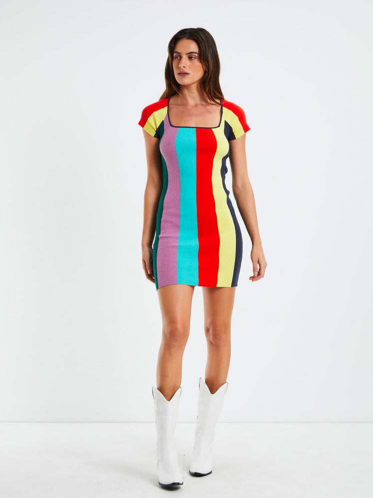Rolla's - Covergirl Cherry Knit  Mini Dress - Summer Stripe