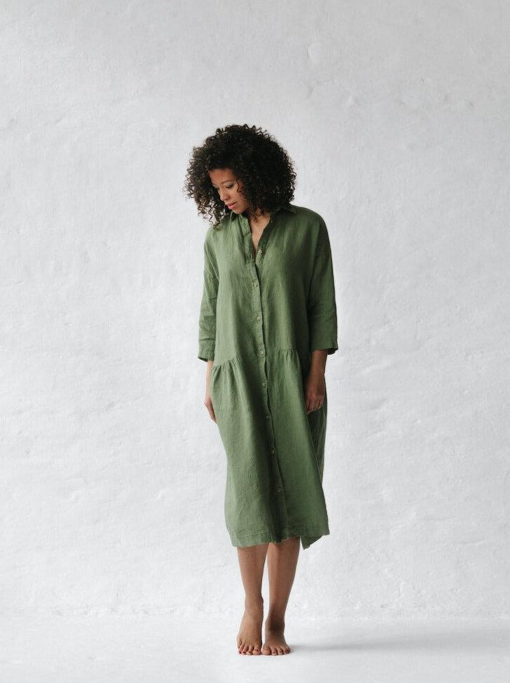 Seaside Tones - Oversized Dress - Olive