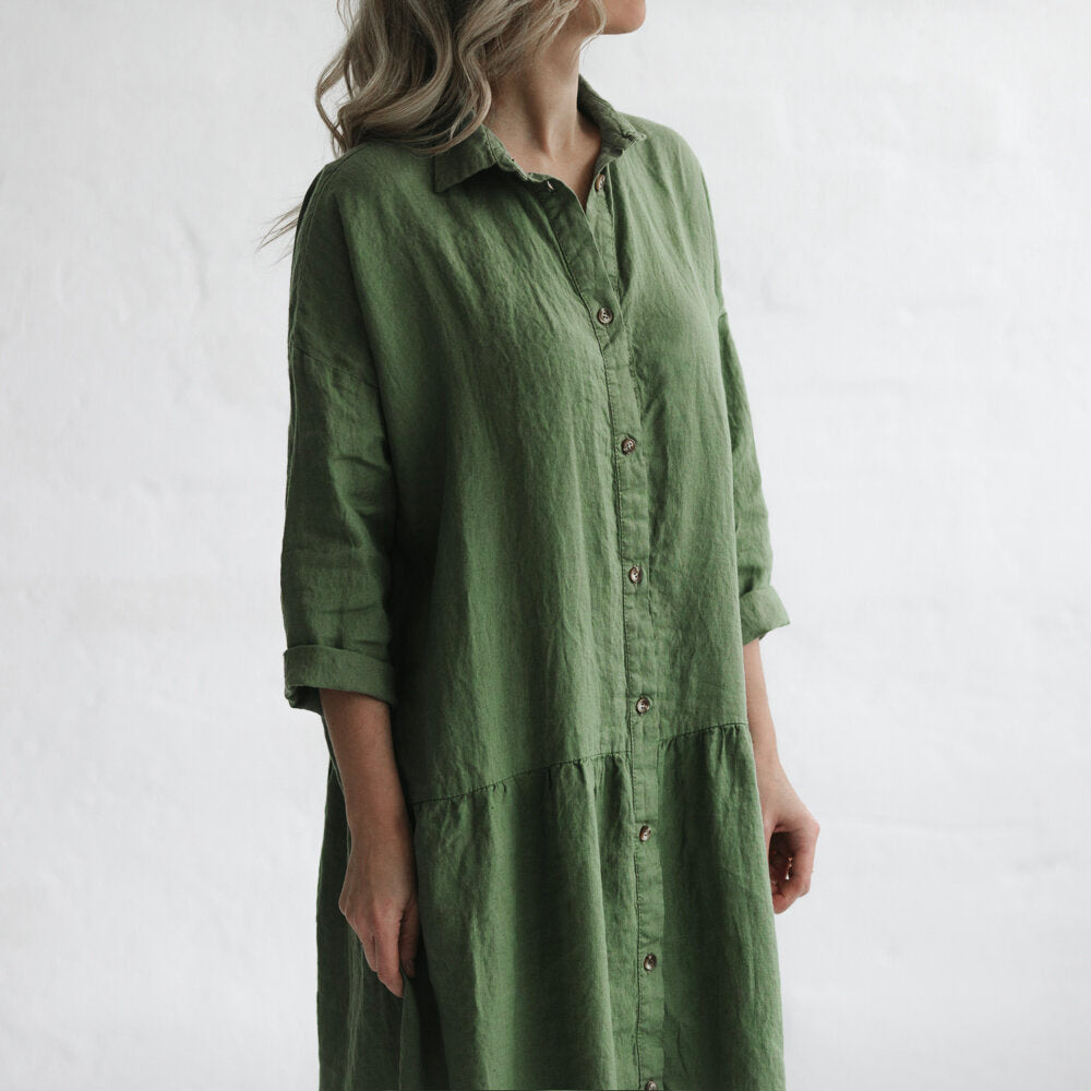 Seaside Tones - Oversized Dress - Olive