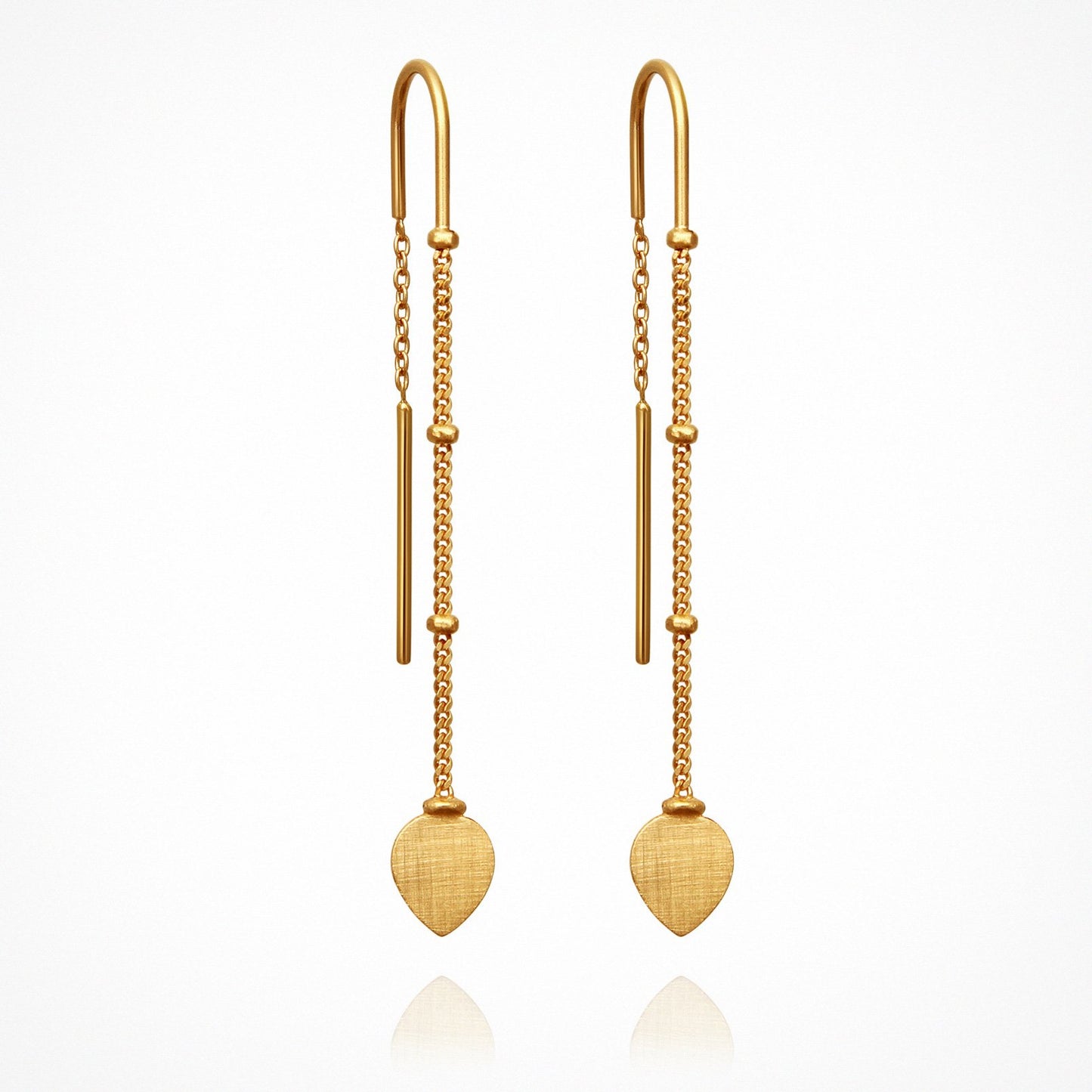 Temple of The Sun - Hanging Lotus Earrings - Gold