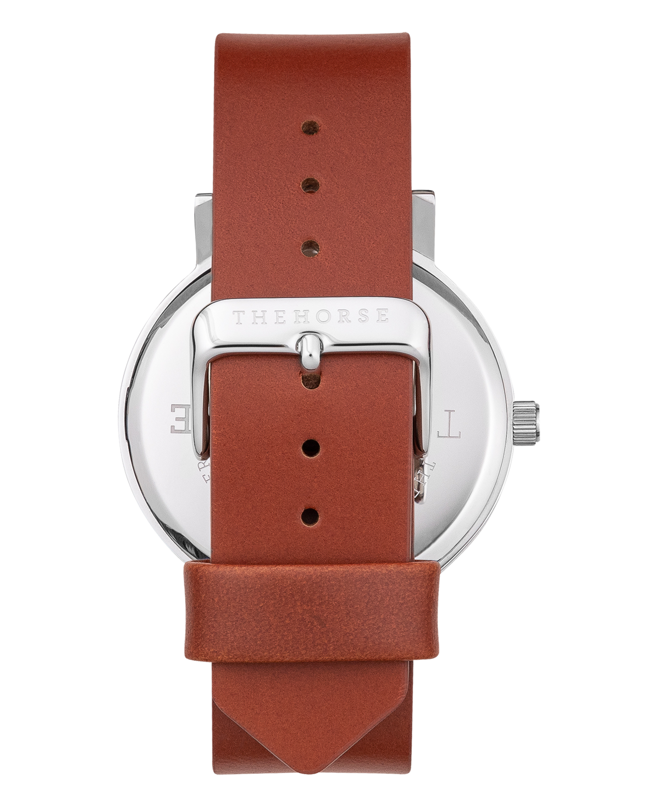 The Horse - The Original Watch  - Polished Steel / White Face / Tan Leather