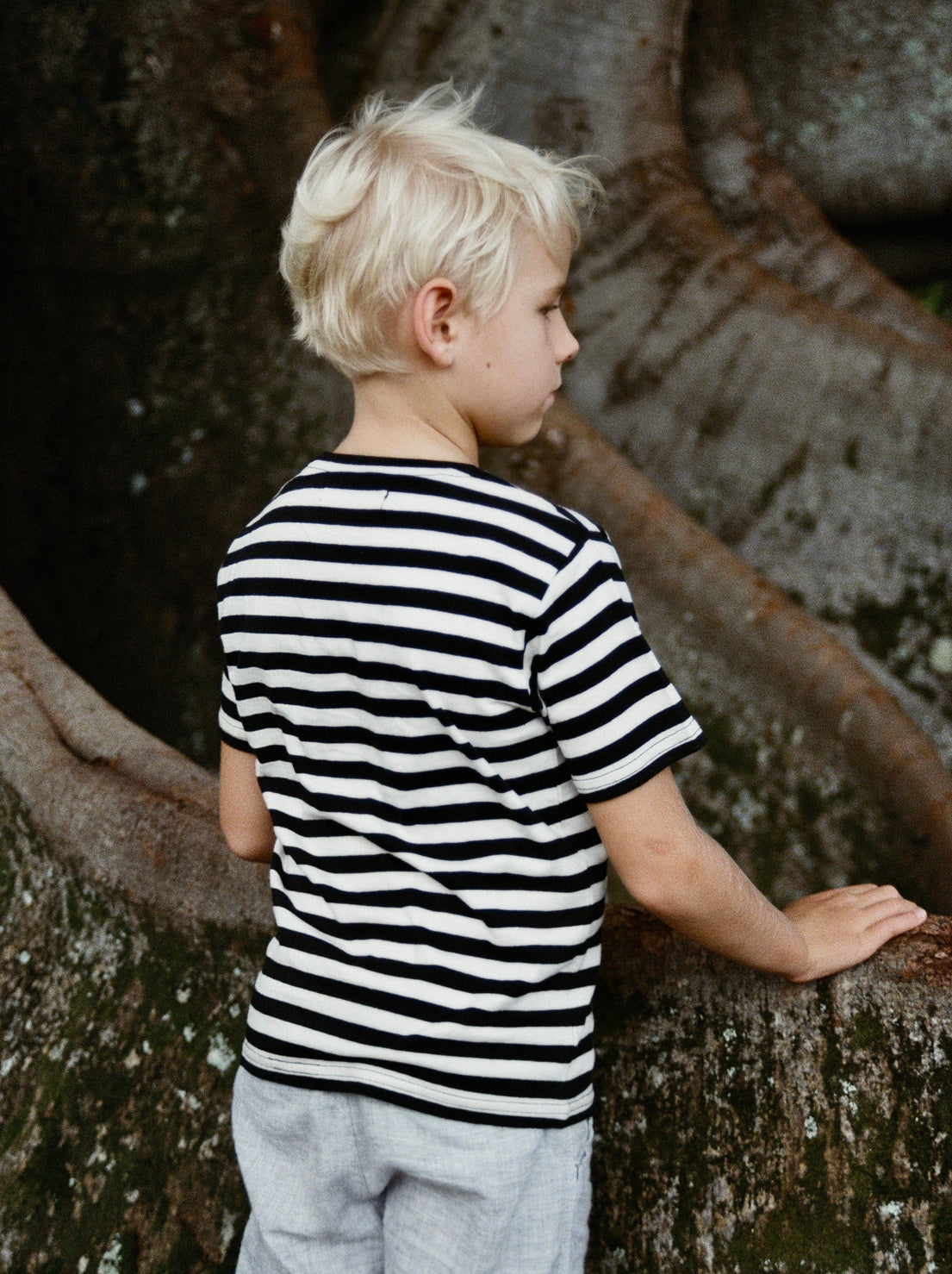 Load image into Gallery viewer, Hemp Clothing Australia - Kids Tee - Black/White Stripe
